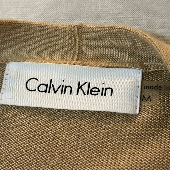 Calvin Klein Cardigan Size M Brown Beige Asymmetrical - Picture 5 of 8